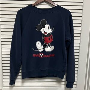 Disney Navy Sweatshirt with Raglan sleeves featuring Mickey Mouse